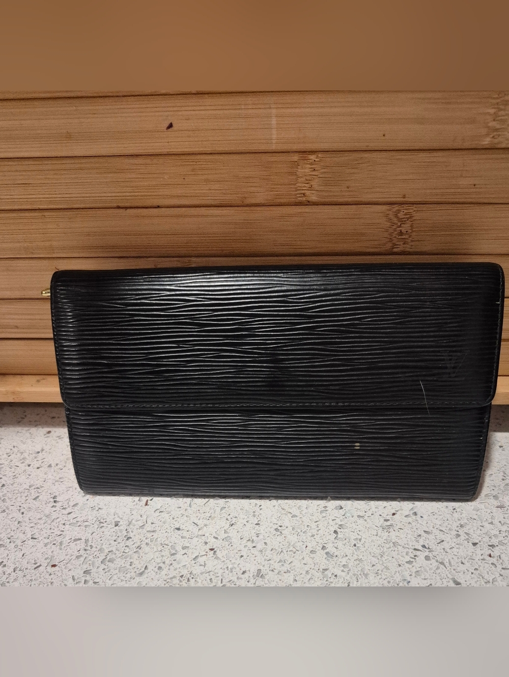 Louis Vuitton Black Epi Leather Wallet 1997 CA0947